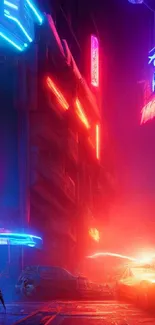 Vibrant cyberpunk cityscape with neon lights and futuristic atmosphere.