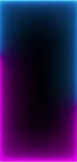 Glowing neon blue and pink frame design wallpaper for phones.