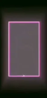 Neon pink frame against a dark background in abstract design.