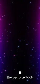 Neon galaxy wallpaper with colorful stars in pink and blue hues for phone screen.