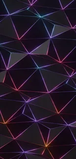 Vibrant neon geometric pattern wallpaper.