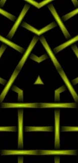 Neon green geometric pattern wallpaper for phones.