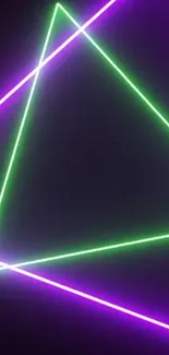 Neon geometric triangle wallpaper in pink and green.