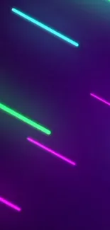 Colorful abstract wallpaper with neon lines.