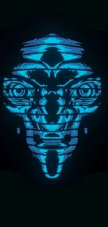 Neon glow alien face digital wallpaper.