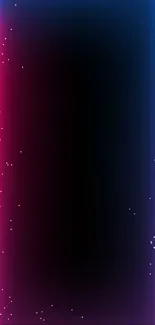 Neon glow phone wallpaper with pink and blue light beams on a black background.