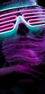 Futuristic neon glow art with vibrant pink lights.