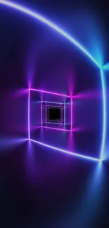 Vibrant neon tunnel wallpaper with infinite depth.