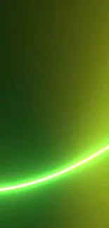 Neon green abstract wallpaper with glowing curve