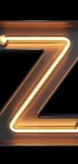 Neon glowing letter Z on black background wallpaper.