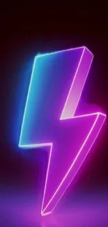 Neon pink and blue lightning bolt design.