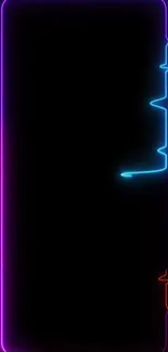 Neon line abstract wallpaper with vibrant colors and dark background.