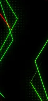 Neon green and red lines on a dark background wallpaper.