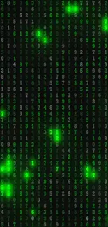 Matrix-inspired glowing green numbers wallpaper