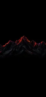 Neon mountain peaks with dark backdrop.