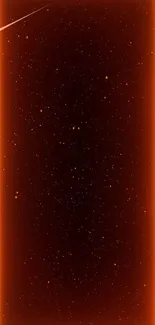 Neon orange glowing frame with starry background.