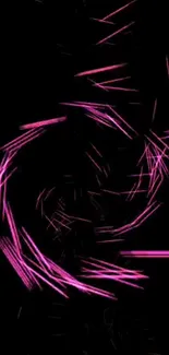 Neon pink lines on a black background, abstract mobile wallpaper.