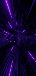 Futuristic neon purple space burst wallpaper with cosmic design.