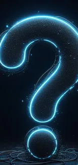 Stylish neon question mark on a dark background.