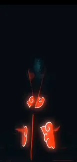 Anime-inspired neon red shadow art wallpaper with a mysterious figure.