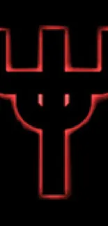 Neon red symbol on a black background wallpaper.