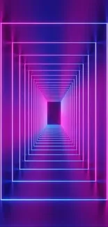 Neon retro tunnel with pink and blue hues.