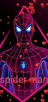 Neon Spider hero wallpaper with magenta glow and futuristic design.