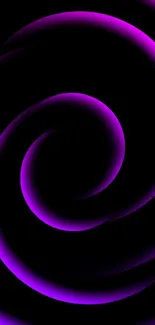 Neon purple spiral background on black mobile wallpaper.