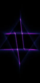 Neon star dark abstract wallpaper with purple highlights.