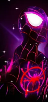 Neon superhero-themed mobile wallpaper with striking colors.