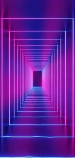 Futuristic neon tunnel with vibrant colors and 3D effect.