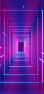 Abstract neon tunnel wallpaper with pink and purple hues.