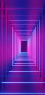 Neon tunnel wallpaper with vibrant purple and blue hues, creating a futuristic look.