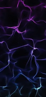 Neon wave wallpaper with abstract purple and blue design.