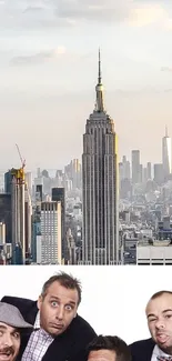 New York skyline with Empire State Building at sunrise.