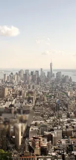 A breathtaking view of New York City's skyline with a serene sky.