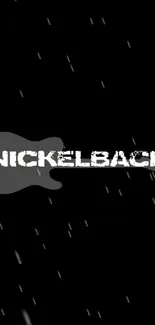 Nickelback logo with guitar silhouette on black wallpaper.