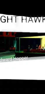 Night Hawks by Edward Hopper in vibrant diner scene.