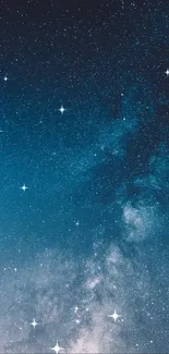 A captivating night sky galaxy wallpaper with glowing stars.