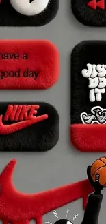 Nike themed wallpaper with bold designs and text.