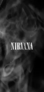 Minimalist Nirvana wallpaper with black background and bold typography.