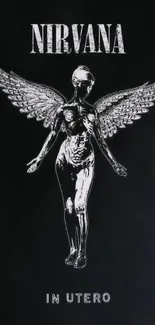 Nirvana 'In Utero' album themed wallpaper with an angelic figure.