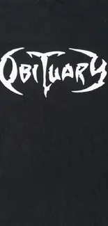 Black wallpaper with Obituary band logo in white text.