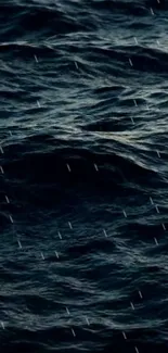 Dark ocean waves and rain mobile wallpaper.