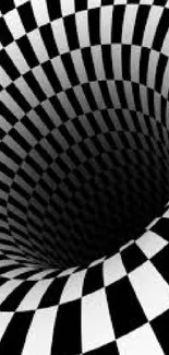 Black and white spiral optical illusion wallpaper for phones.