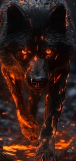 Orange Wolf On Attack Live Wallpaper