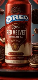 Oreo Red Velvet Ale with cookies and rich colors, perfect mobile wallpaper.