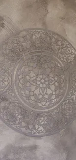 Ornate gray circular pattern mobile wallpaper.