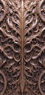 Intricate copper pattern design for mobile wallpaper.