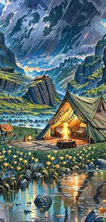 Painting Mural Camping Live Wallpaper